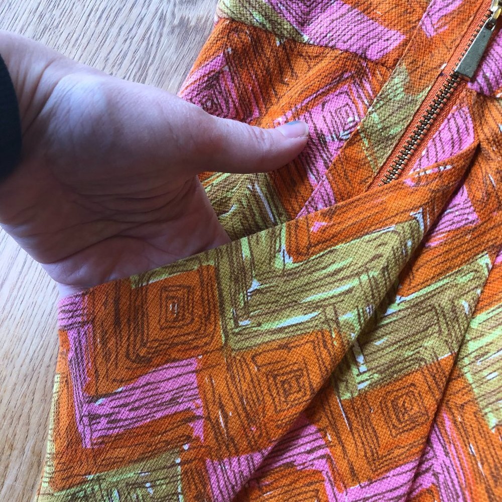 Beth Bowley Ikat Pattern Skirt Pink Orange Size 4 - Picture 6 of 12